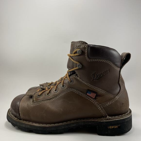 Danner Quarry 6" Work Boot Mens Size 9 Brown Leather Safety Toe Vibram Gore-Tex - Picture 3 of 11
